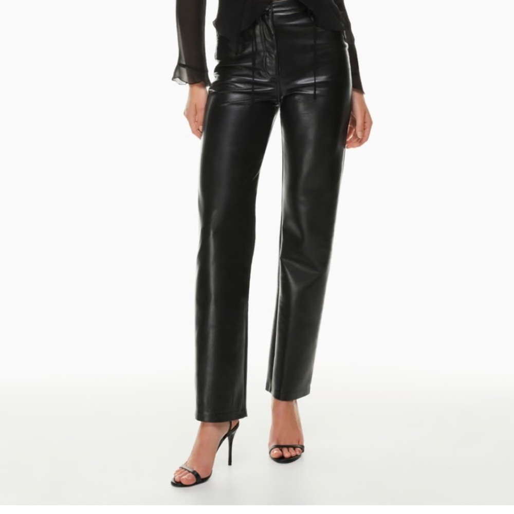 Aritzia Wilfred Black Leather Pants
